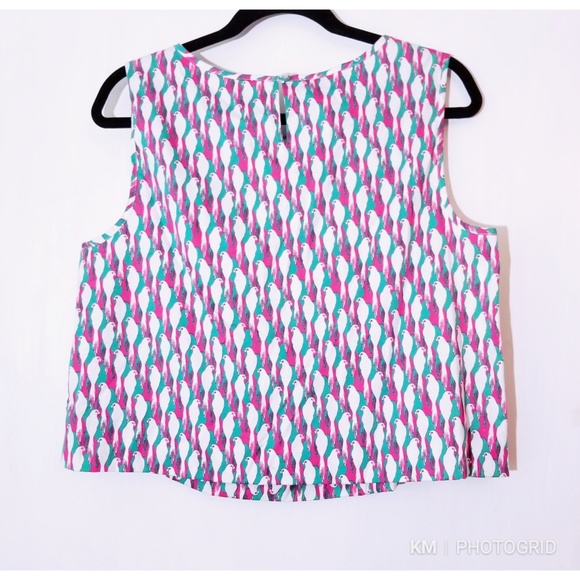 Talbots Bird Print Tank Top Size L - Picture 2 of 3